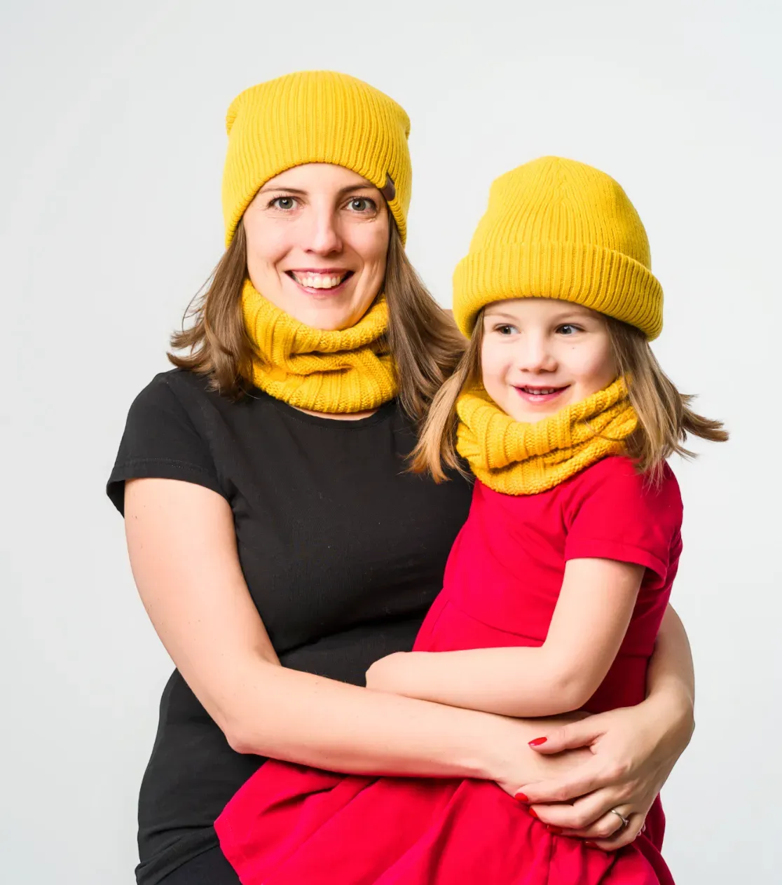 Berretto spesso in lana merino 3-in-1, pieghevole, lungo, base, giallo sole vivido