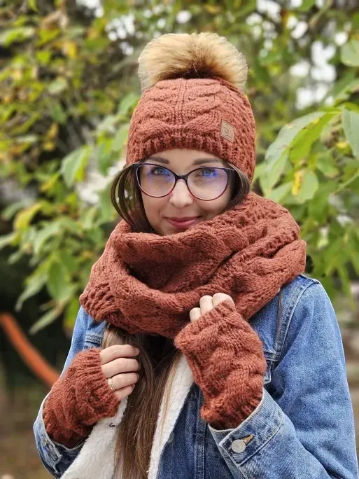 Winter Beanie with Thick Braid (Adults and Children)