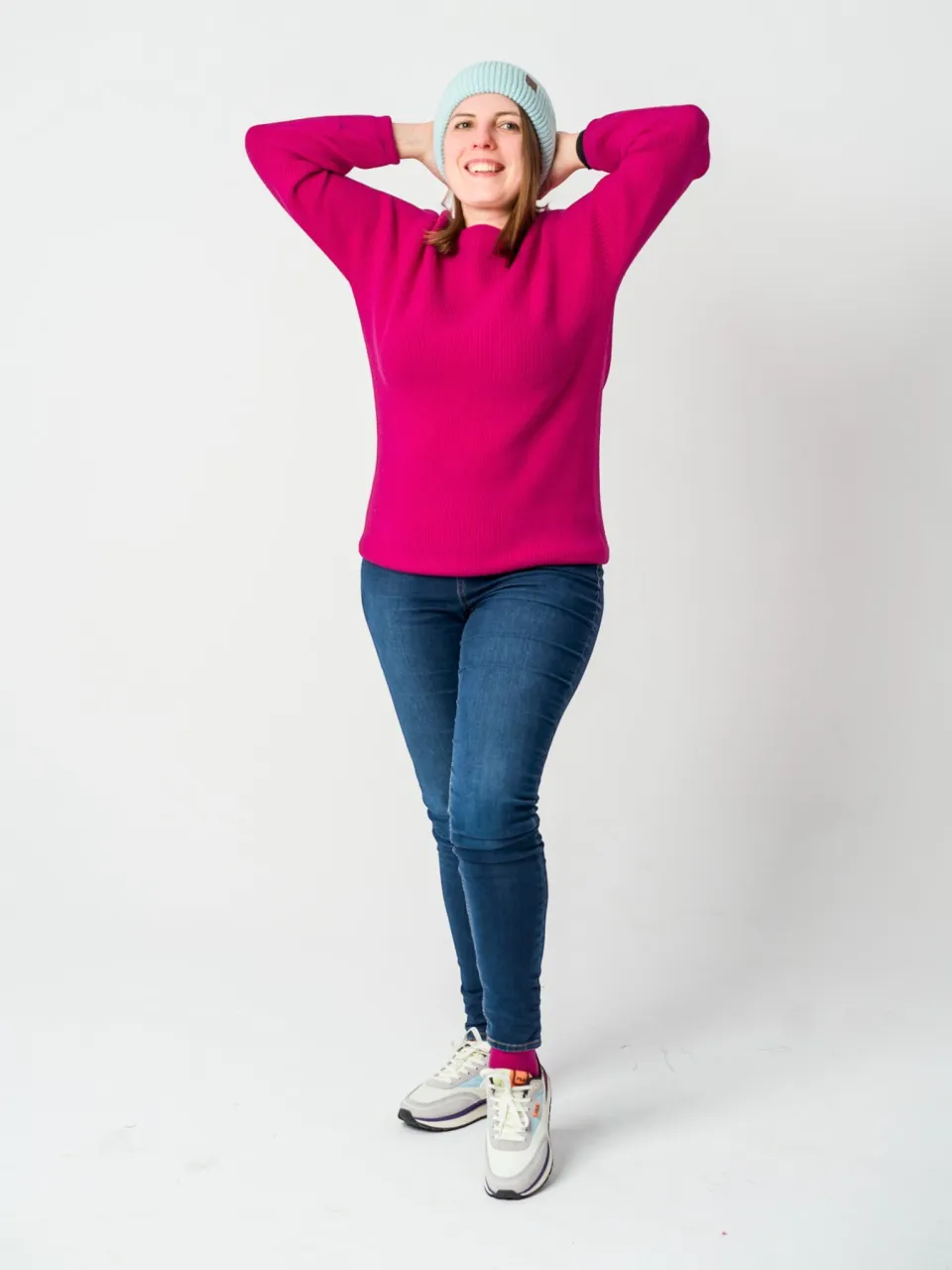 Berryboat Women's 100% Merino Wool Sweater Raspberry Violet Amaranth