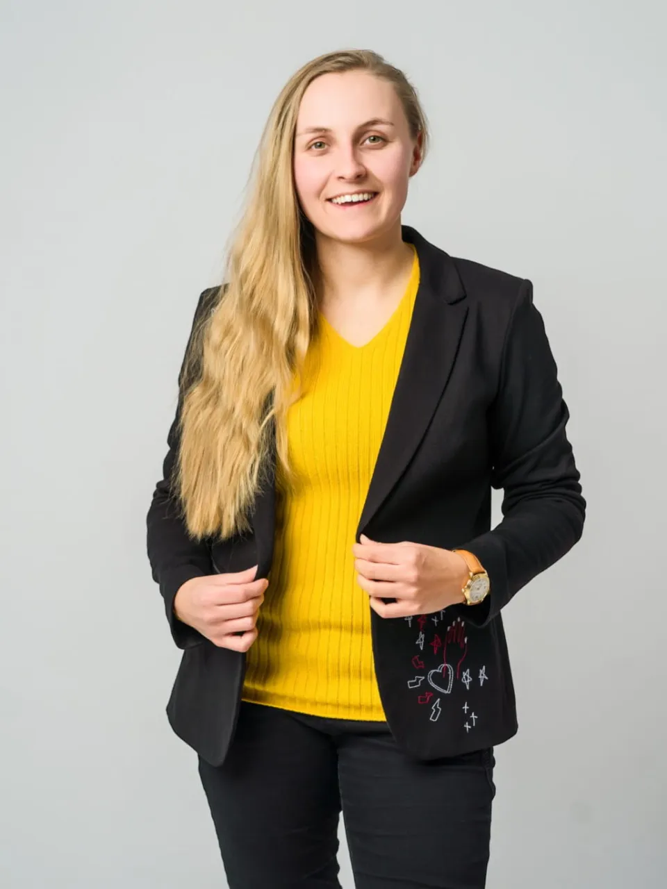 Langarmshirt 100% Merinowolle Gelb