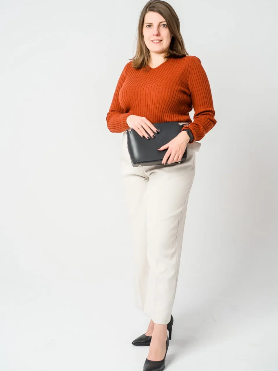 Langarmshirt 100% Merinowolle Haselnuss Braun