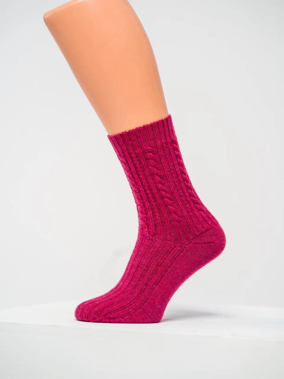 Photo of Women's Merino Wool Socks with Cable Knit 1