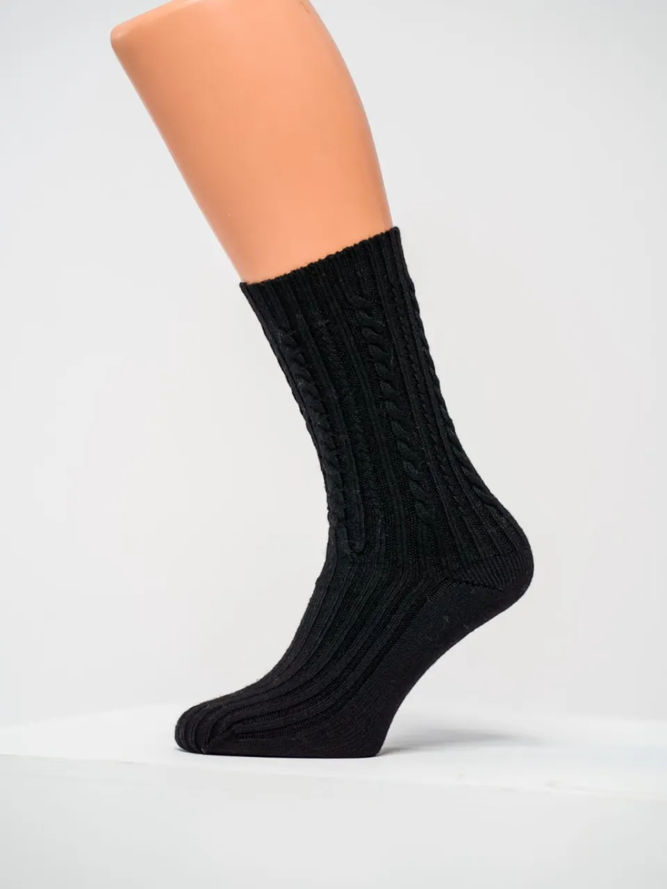 Photo of Women's Merino Wool Socks with Cable Knit 11