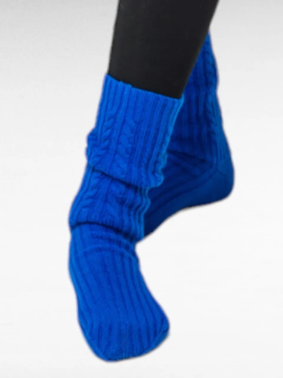 Close-up Photo of Women's Merino Wool Socks with Cable Knit