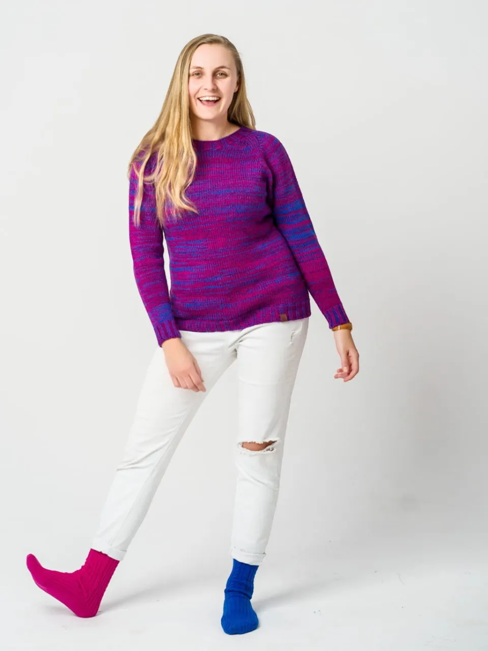 Photo of Women's Merino Wool Socks with Cable Knit
