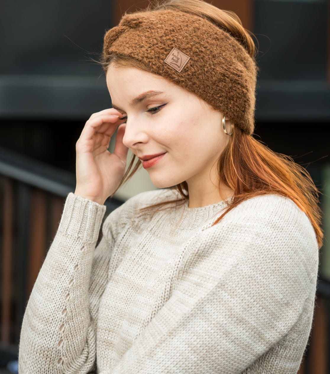 berryboat merino merino alpaca sweater 00013 natural alpaca headband and scarf set brown