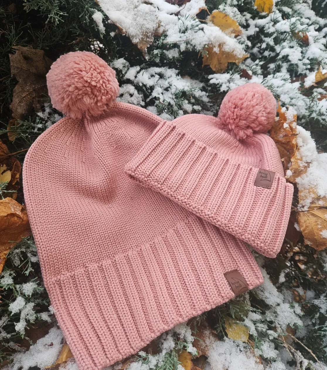 Set invernale Berryboat Merino per bambini con berretto e scaldacollo in rosa polvere