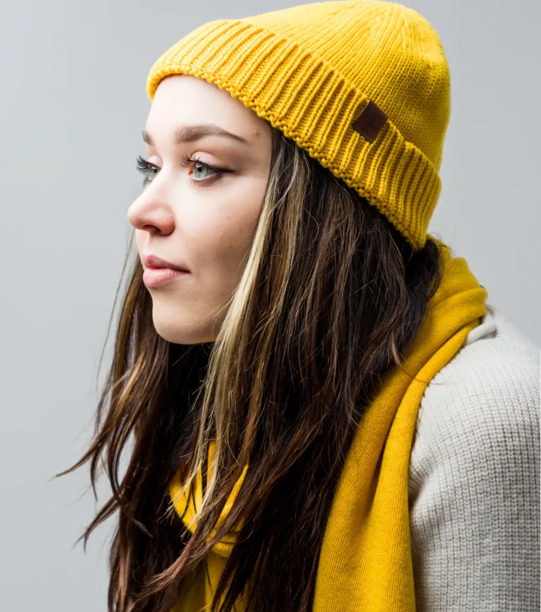 Set premium gorro beanie y bufanda merino unisex 100 elegante