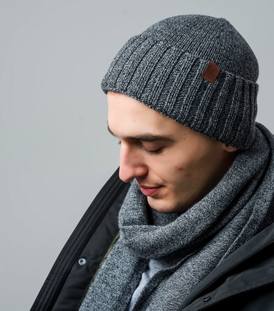 Conjunto gorro de invierno merino Berryboat para hombre y mujer con bufanda elegante