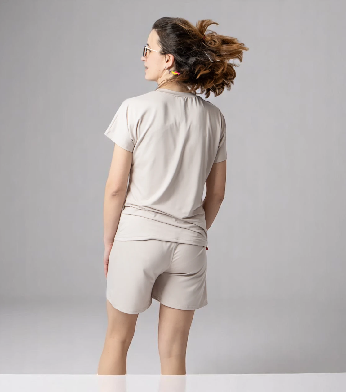 Pantaloncini da pigiama donna corti - beige