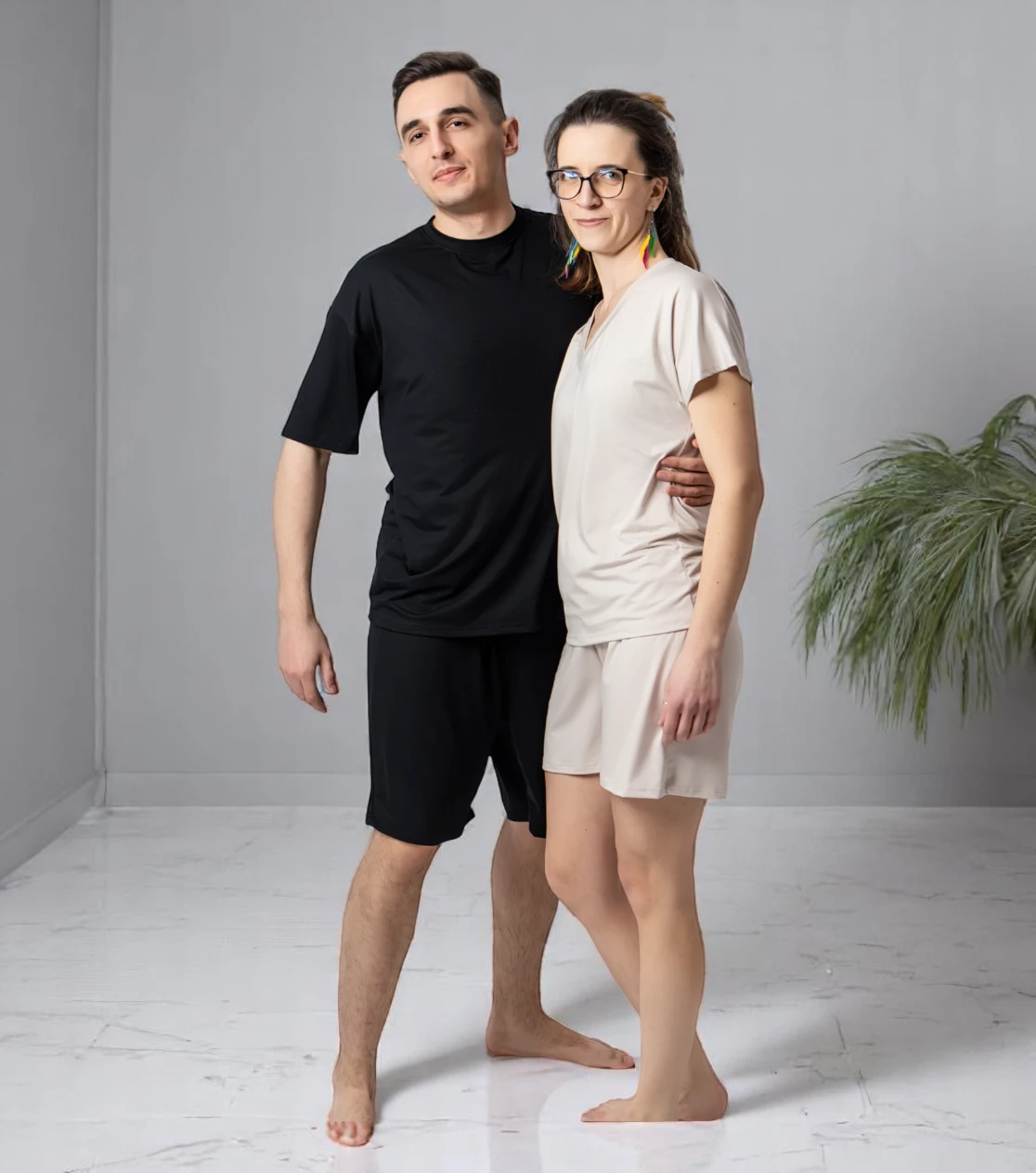 Men's Short Pajama Shorts - Black