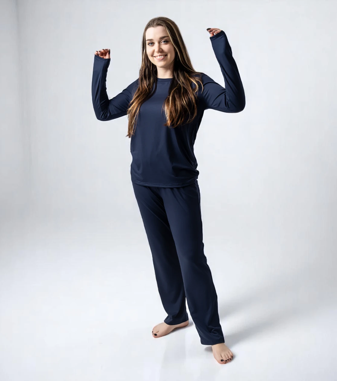 Pijama cómodo de bambú BerryBoat azul marino - mangas cortas y largas 69.webp