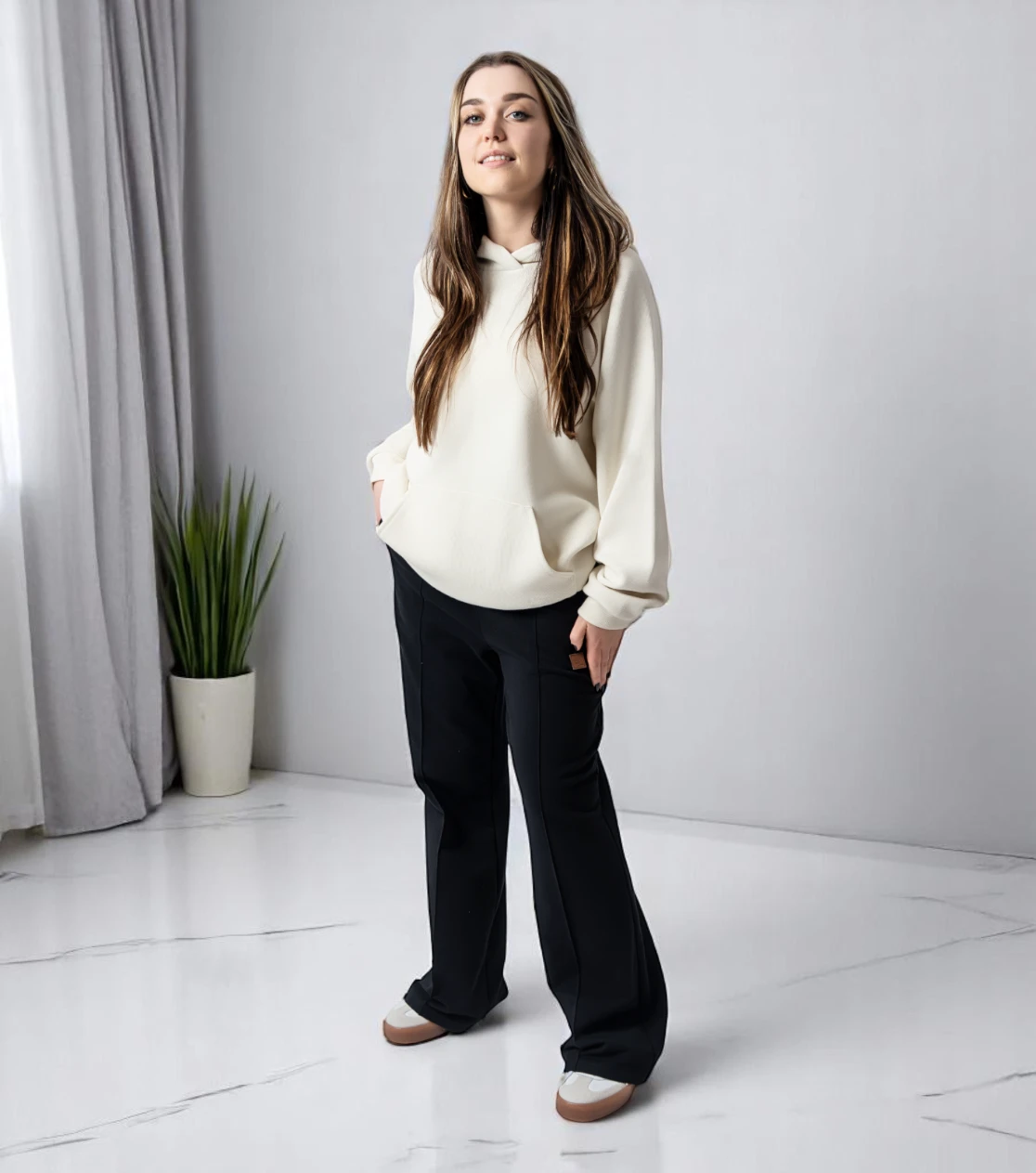 BerryBoat Sweatpants Hose Pullover locker weit mit Bügelfalte108.webp