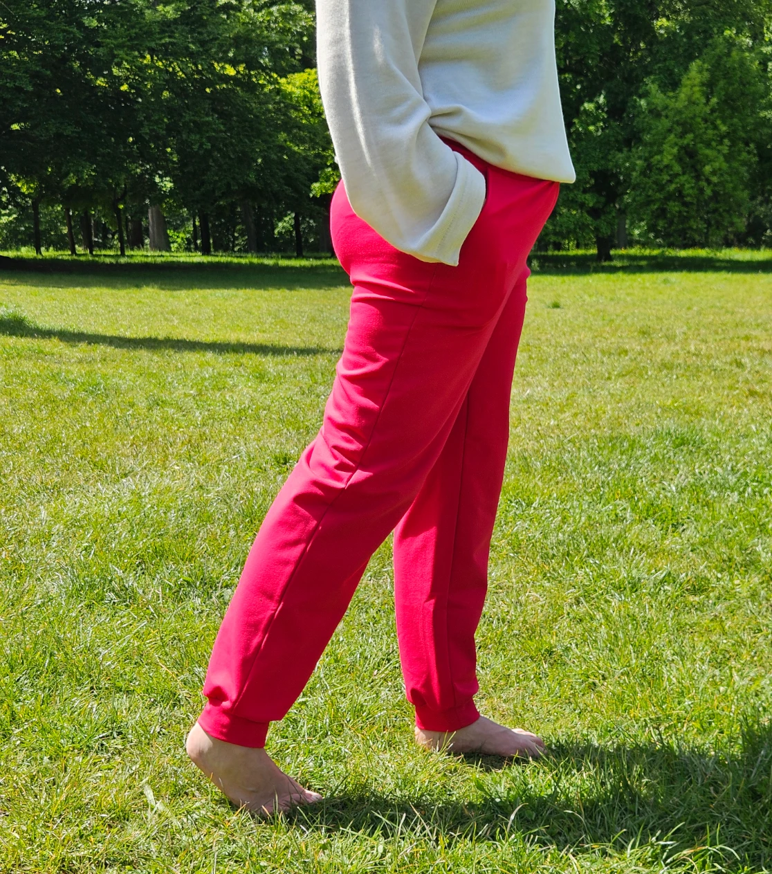 Pantalones deportivos unisex rojos estilo mexicano