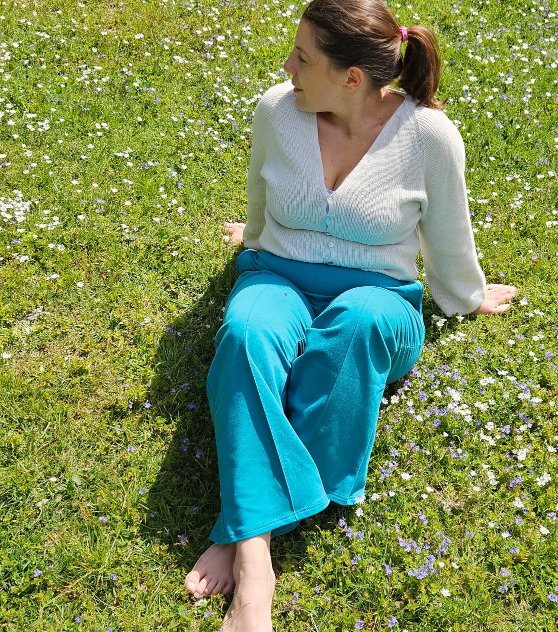 Pantalones Deportivos Turquesa con Pliegue para Mujer BerryBoat