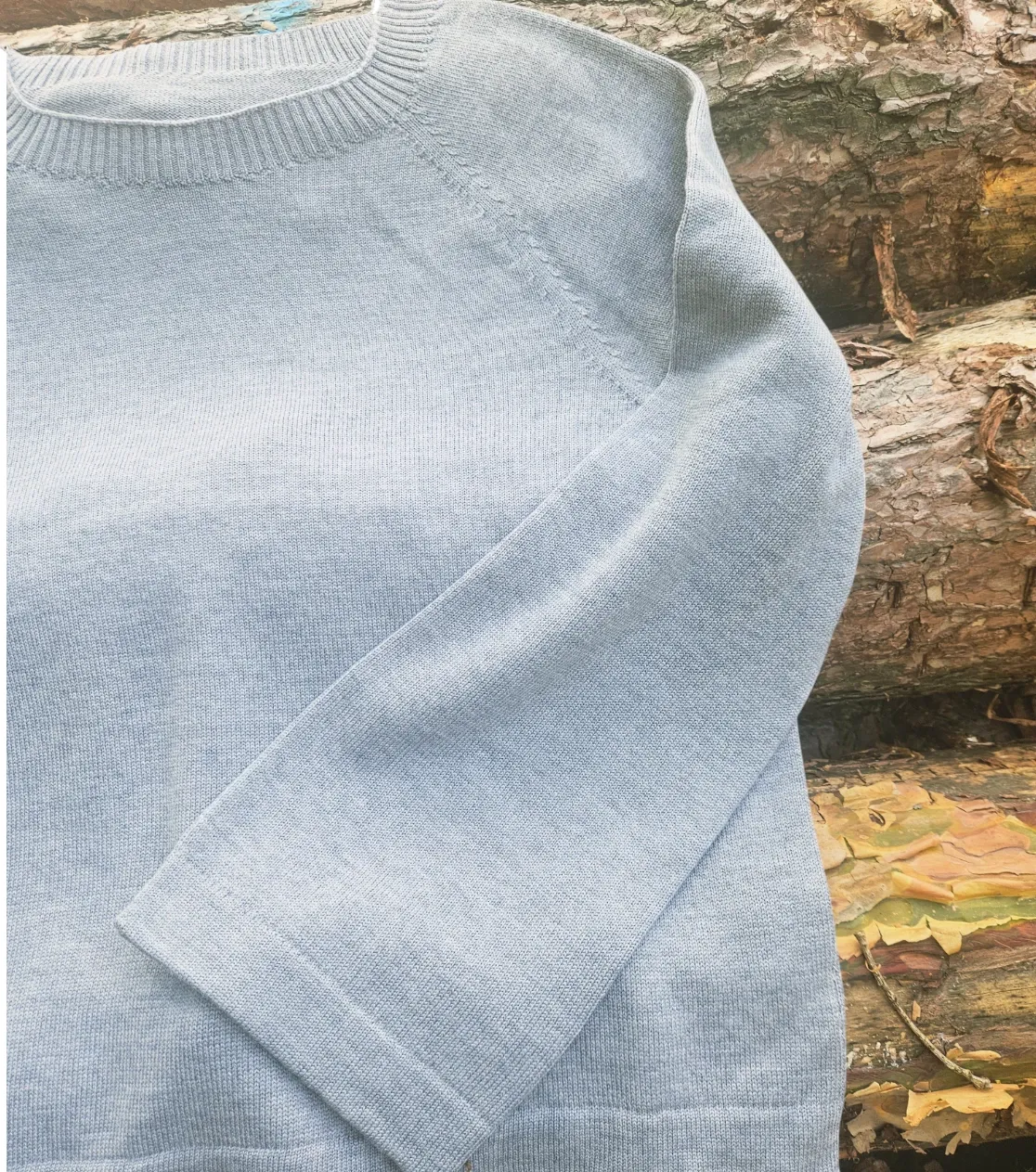 Top de punto de Lana Merino para Mujer, Corte Oversize - Gris