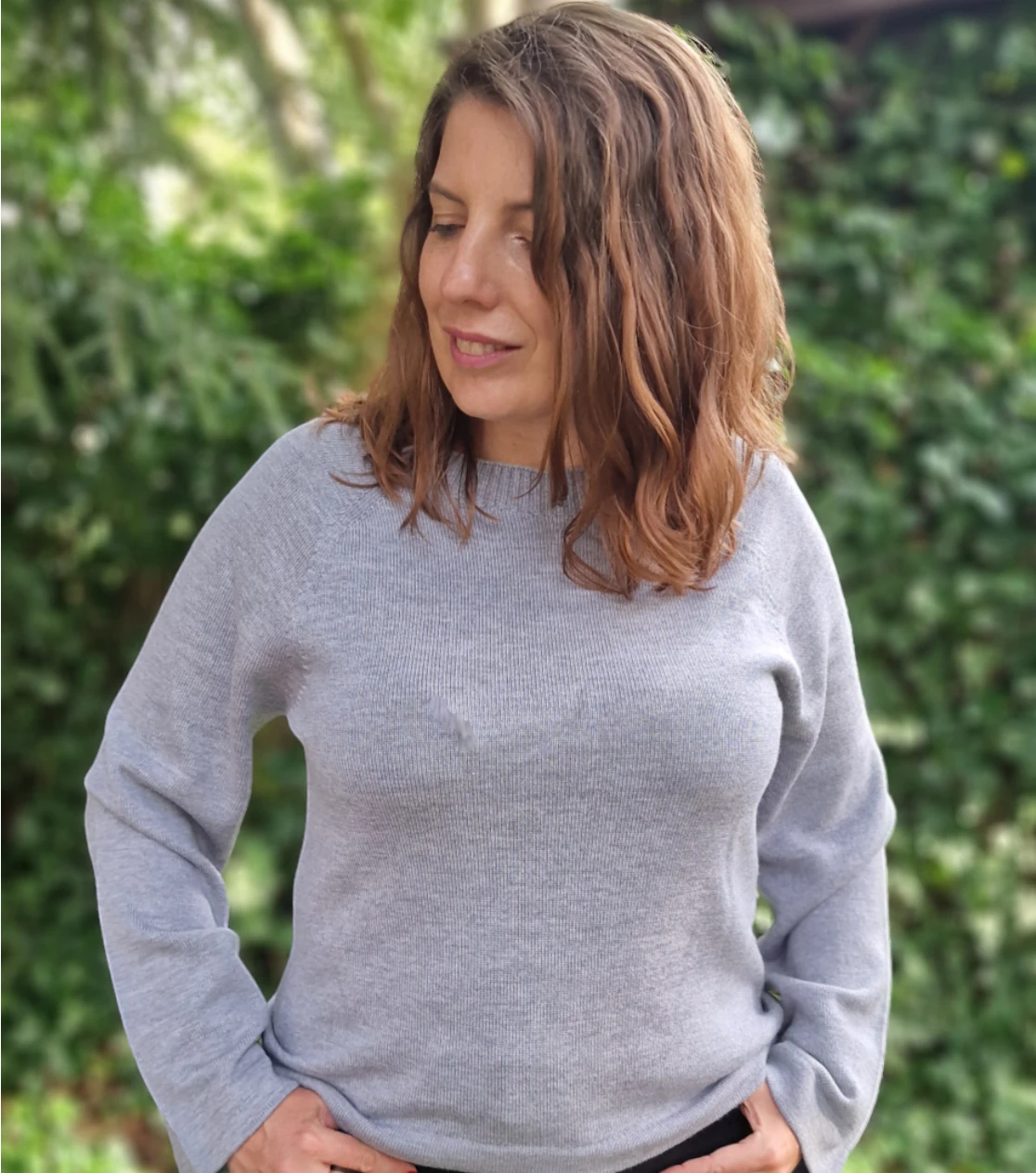 Oversized Merino Wool Top - Grey