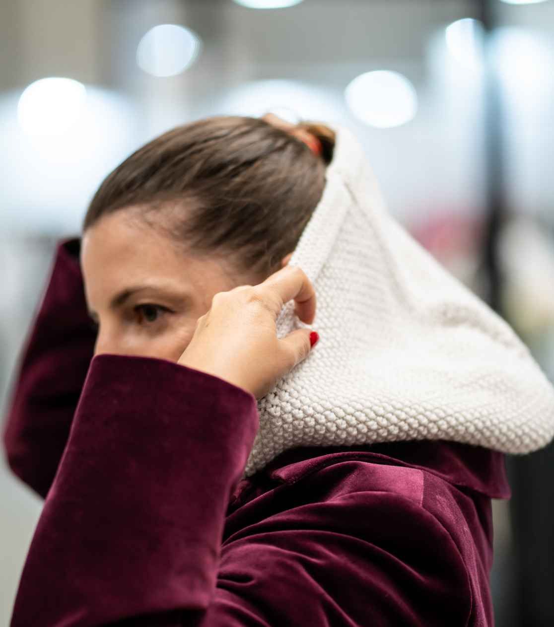 Beige Merino Wool Balaclava - BerryBoat Hooded Balaclava