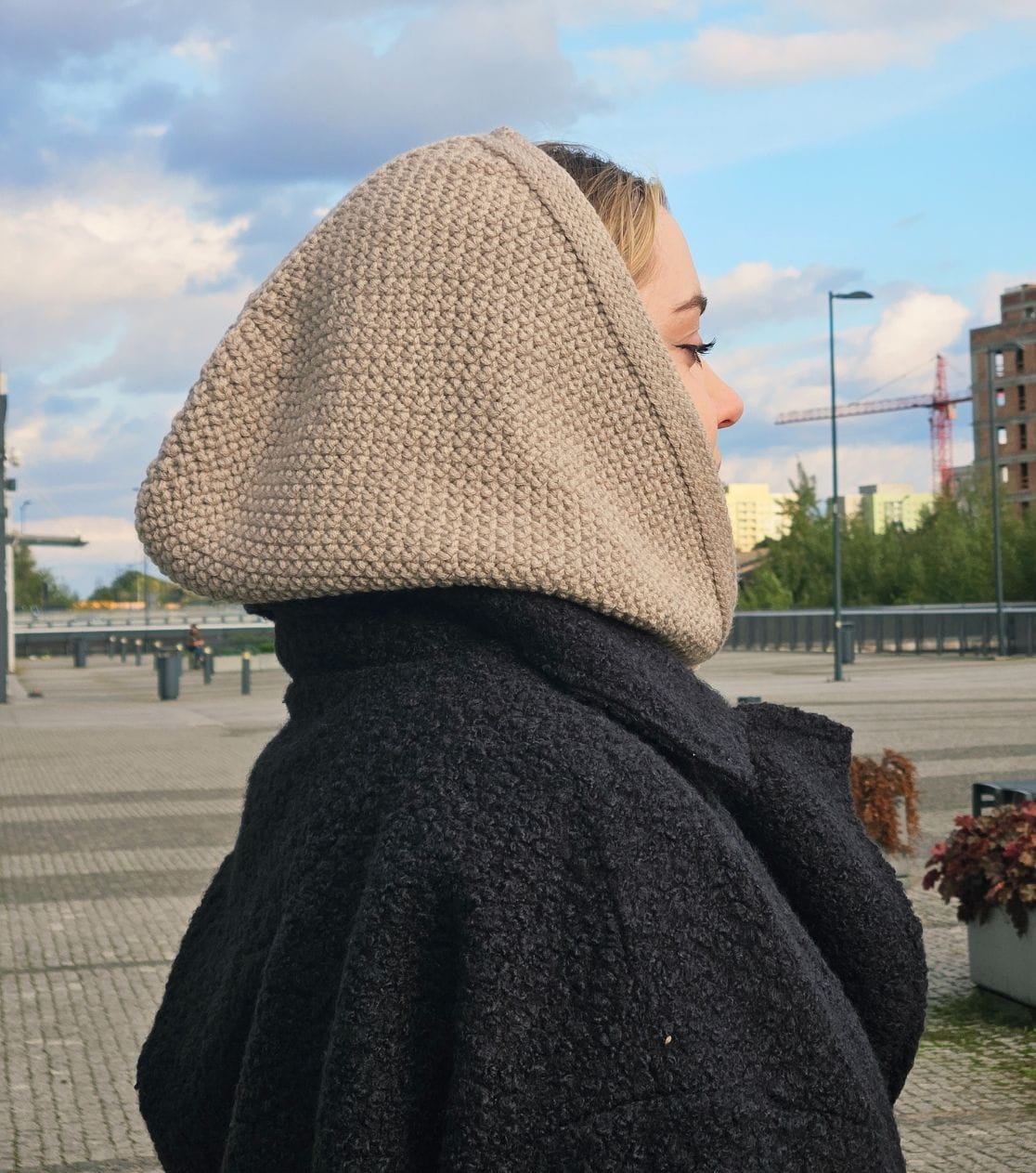 Merino Balaclava - Beige Hooded Balaclava