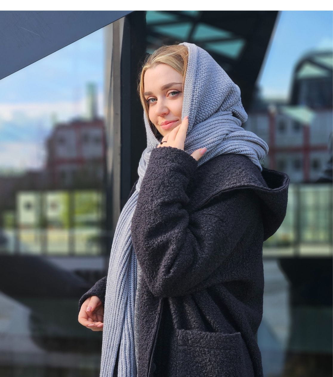 Merino Balaclava - Light Grey Hooded Balaclava