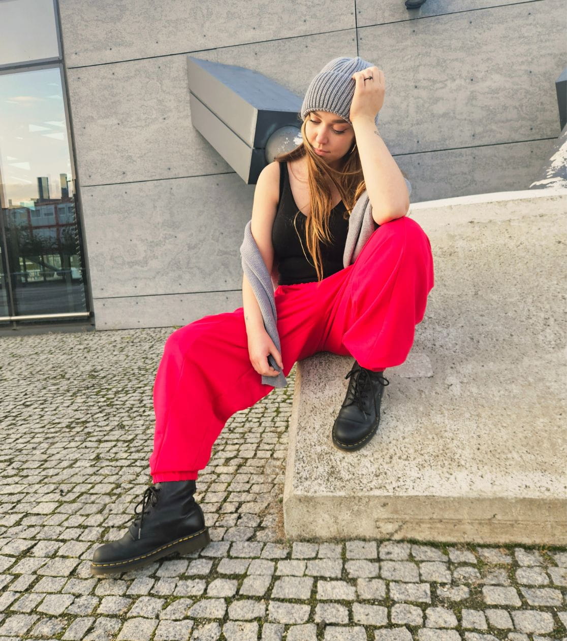 Loose Pump Pants - Mexican Red