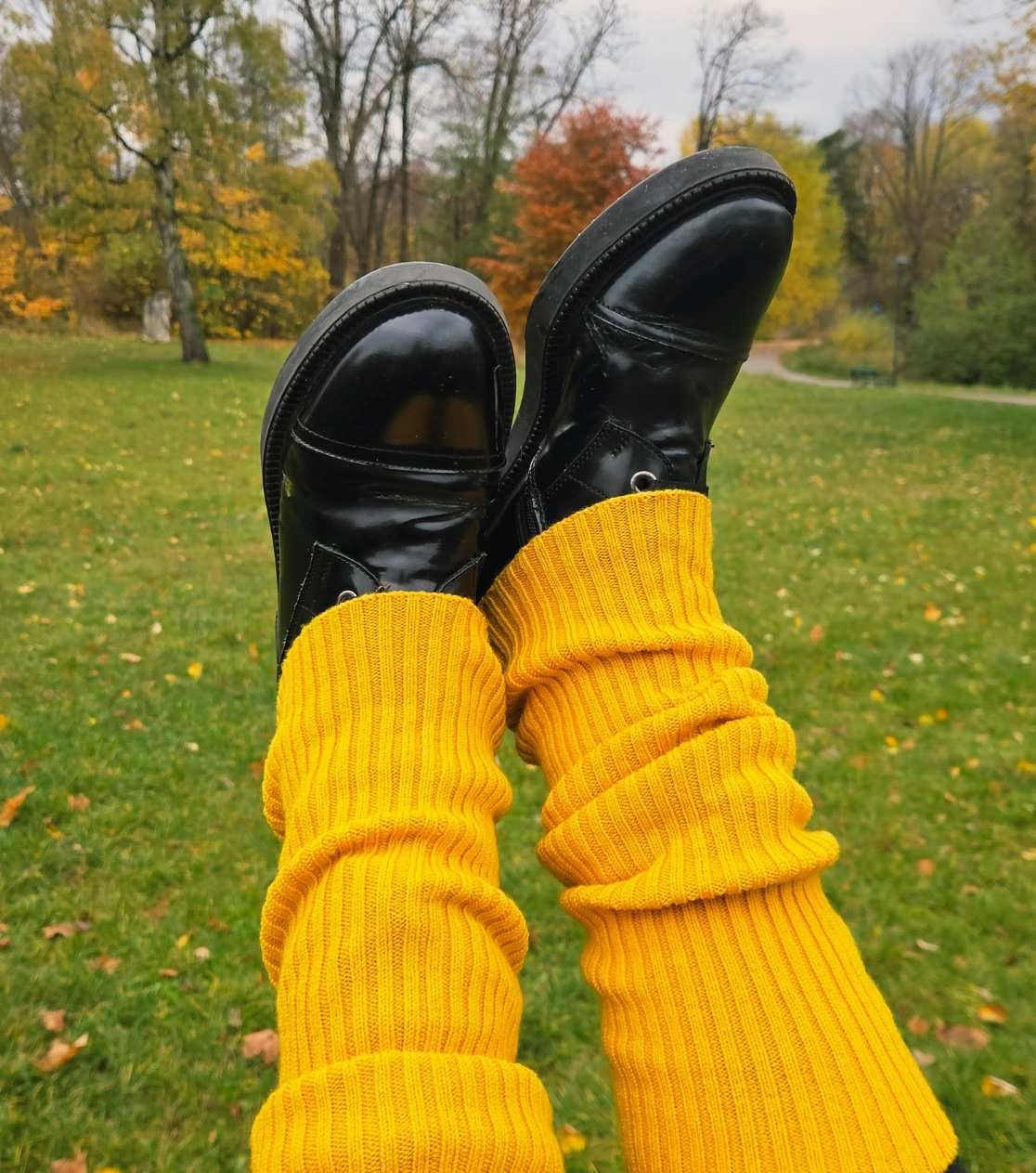Sunny Yellow Merino Wool Leg Warmers by BerryBoat - Bright Colorful Ribbed Calf Warmers