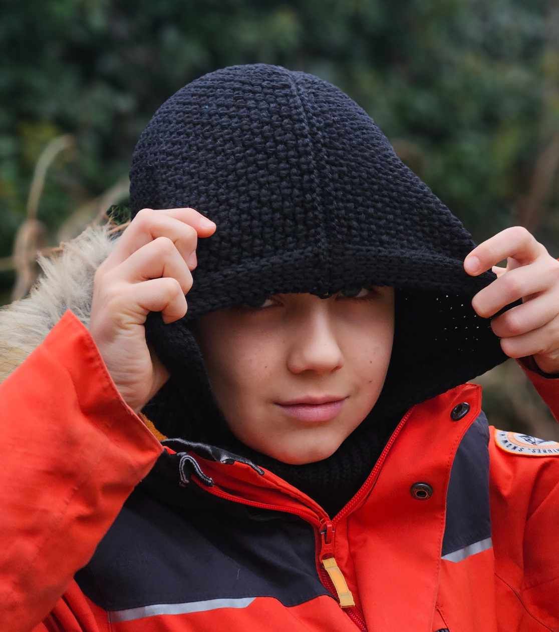 Black Children's Balaclava Hood for Winter