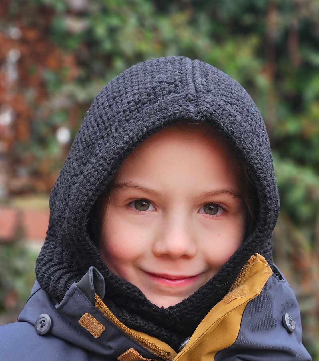Black Children's Balaclava Hood for Winter