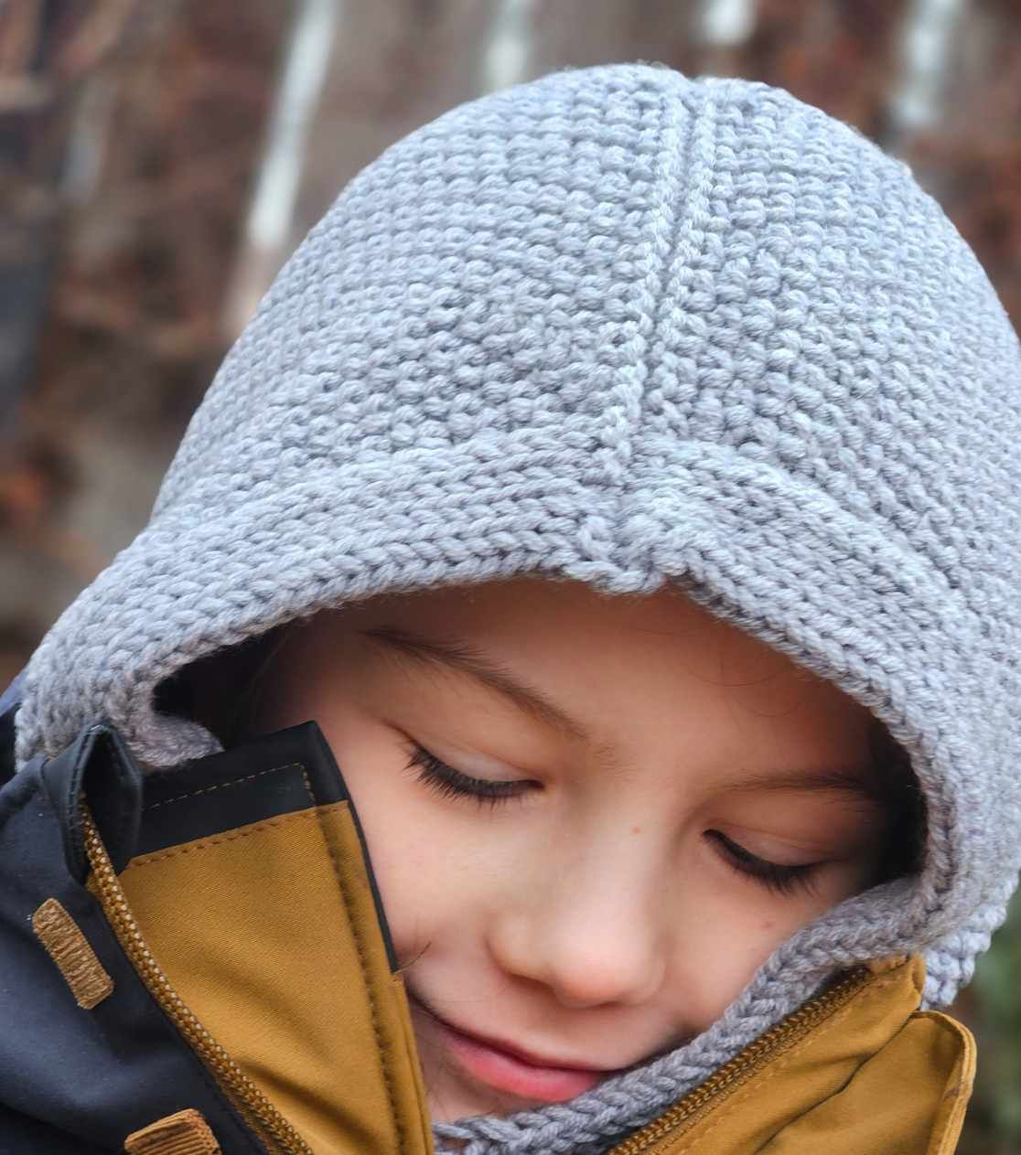 Grey Children's Balaclava Hood for Winter