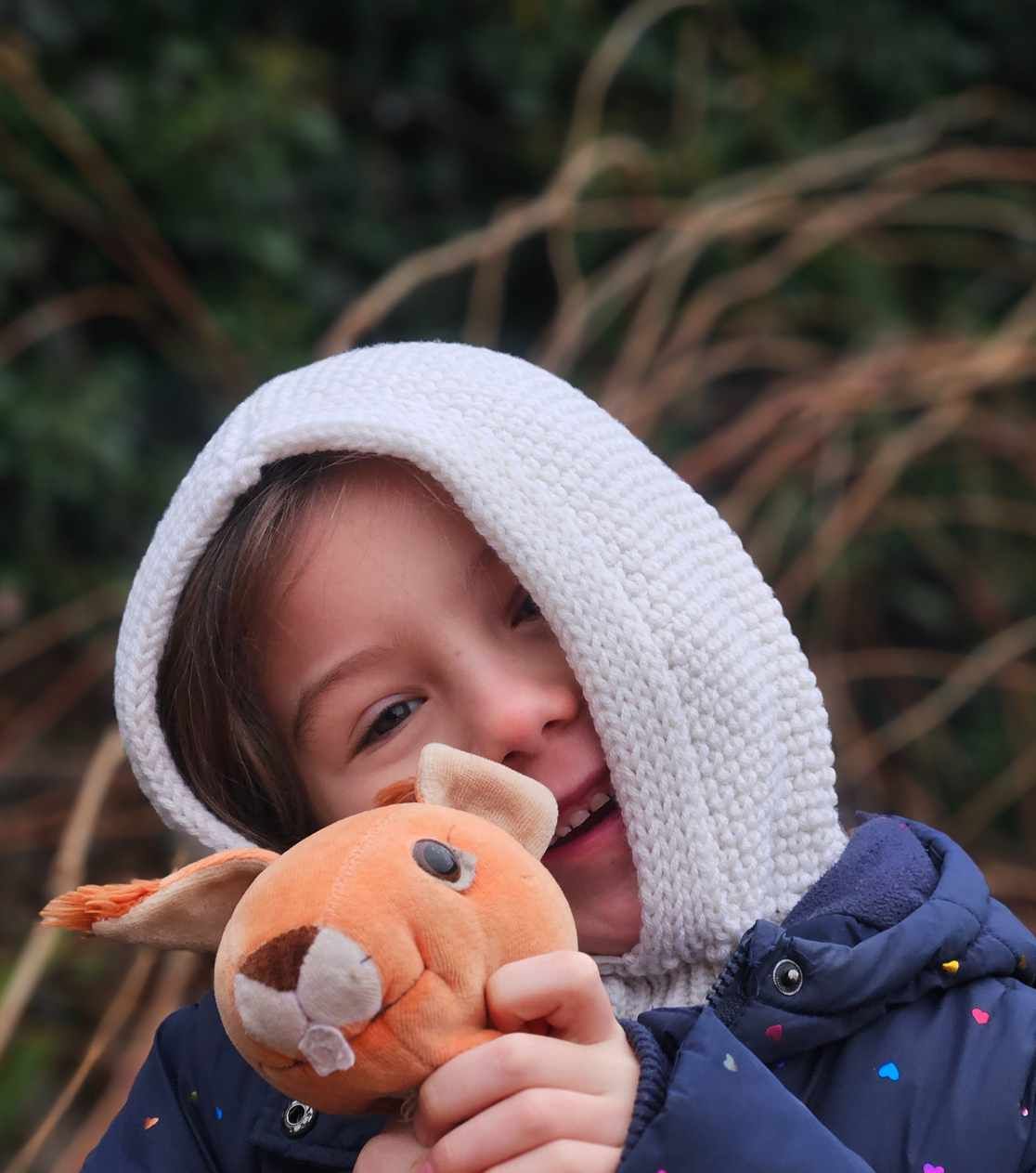 Ecru Children's Balaclava Hood for Winter