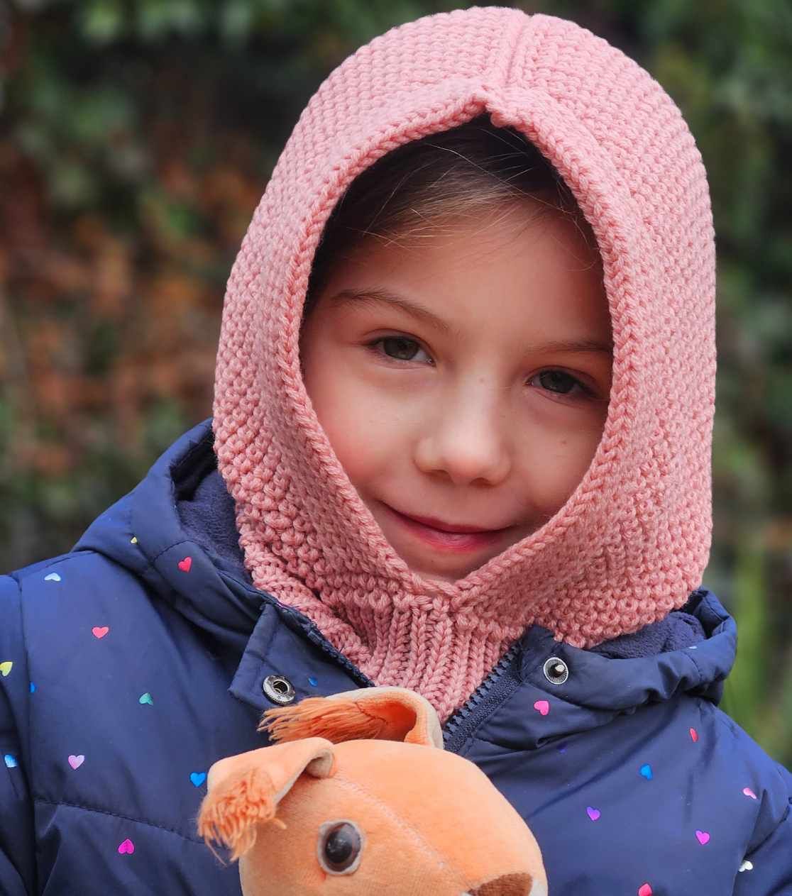 Pink Children's Balaclava Hood for Winter
