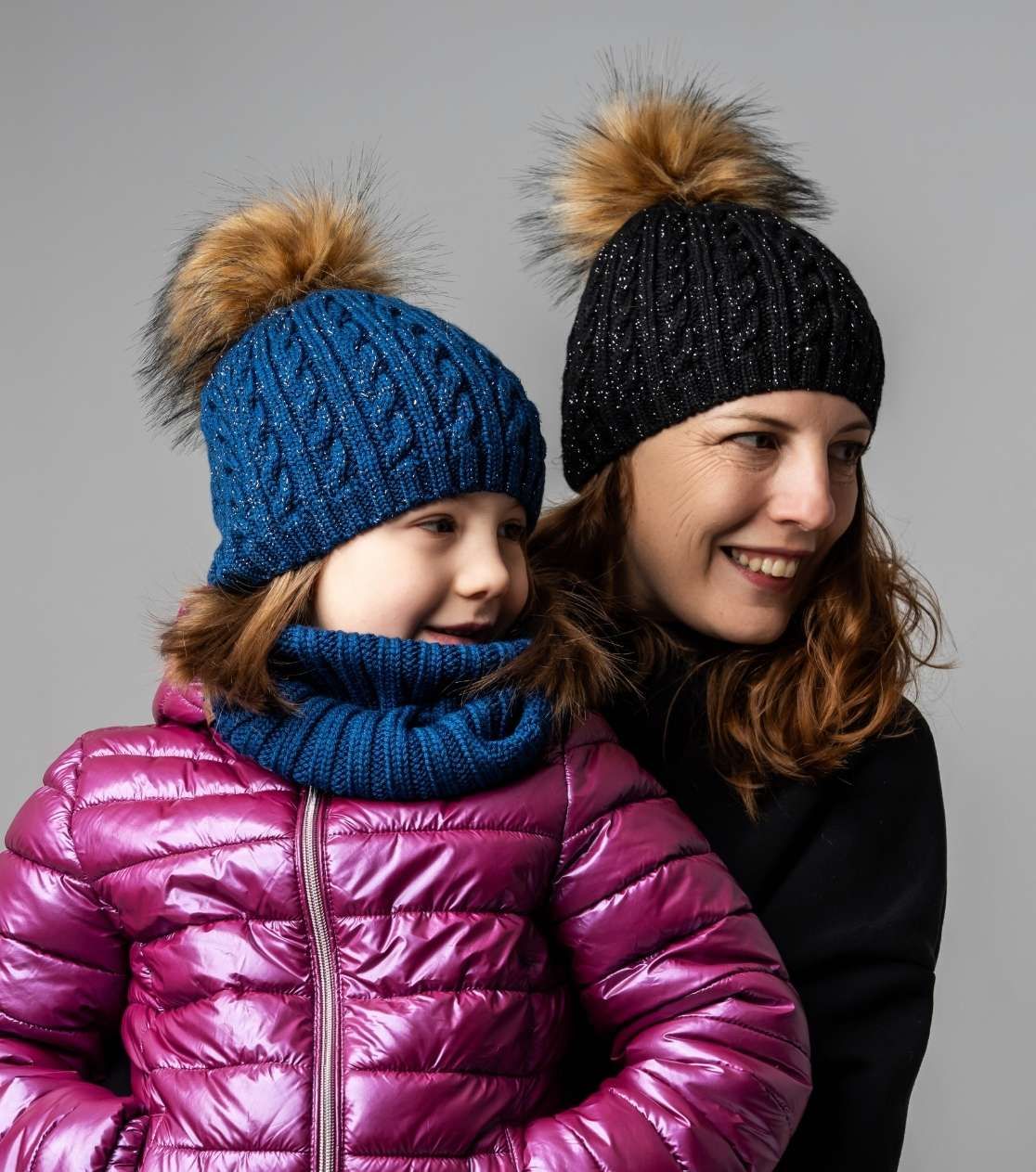 Merino Cable Knit Beanie with Pom Pom – Shimmering and Soft