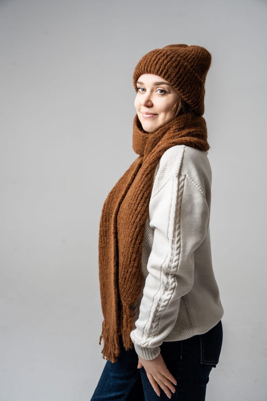 Bufanda de alpaca marrón