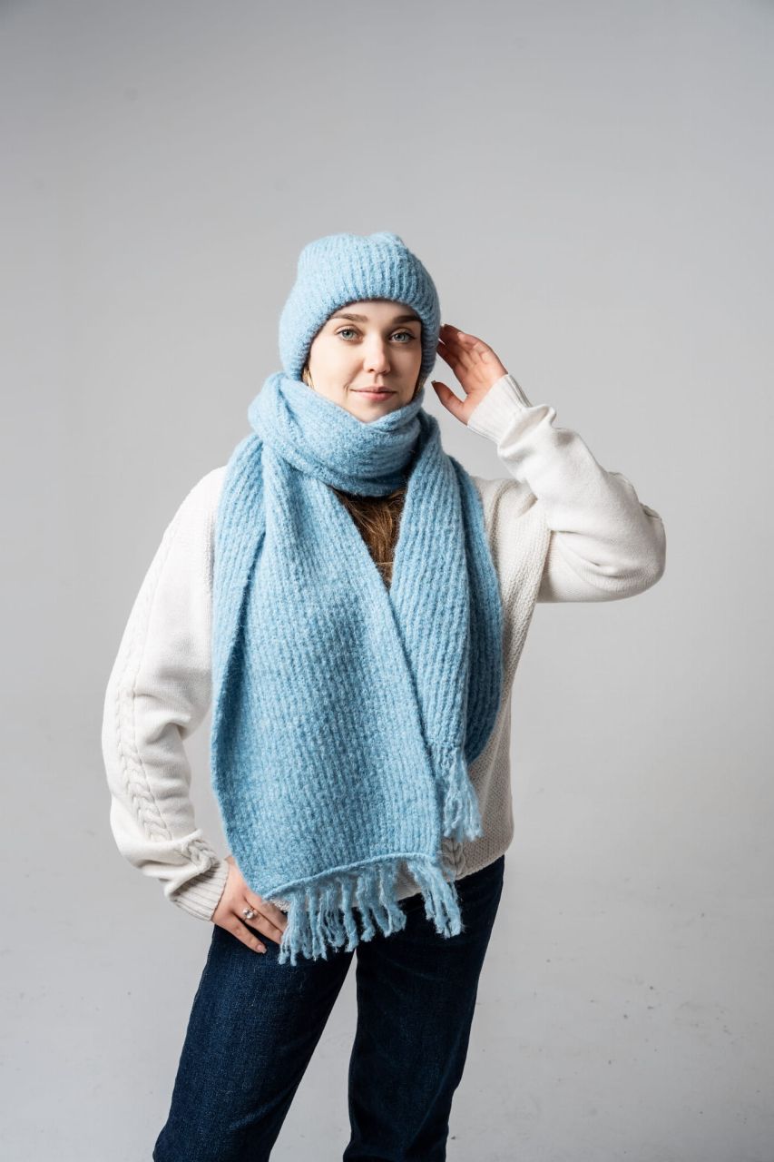 Wool Alpaca Scarf in Ecru – Matches Alpaca Beanie and Headband
