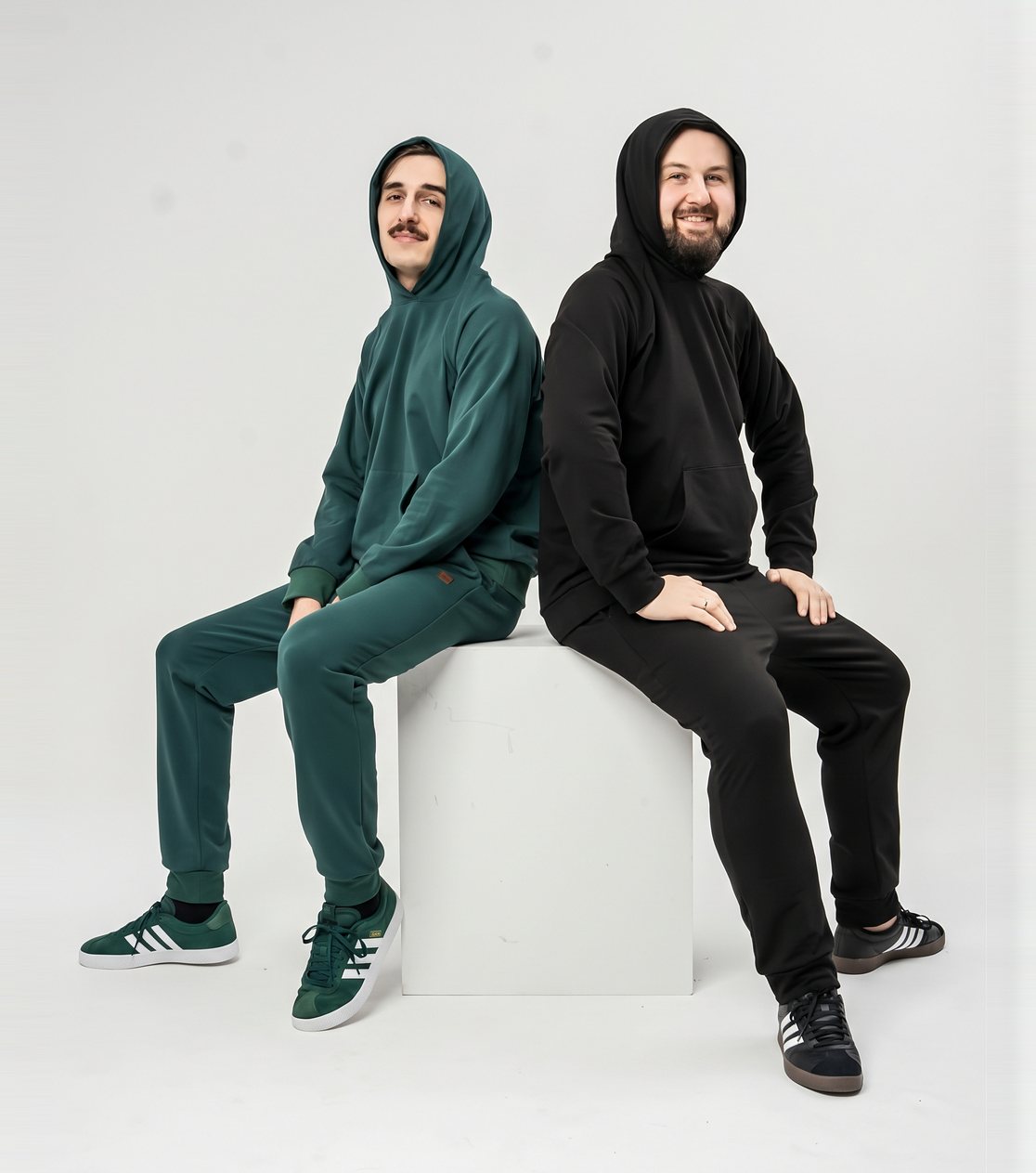 Spodnie dresowe codzienne unisex – lekka dzianina, czarne