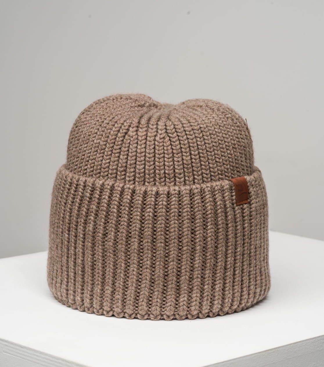 Warme Merino-Strickmütze, Detailansicht des Strickmusters