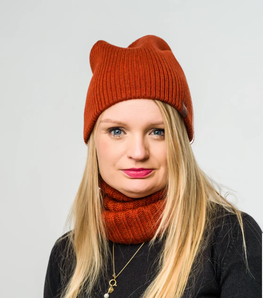 Gorro grueso de invierno de lana merino, doblado, largo, básico 3 en 1, producción polaca, Berryboat