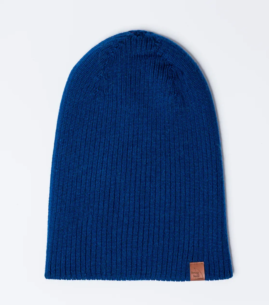 Dicke Wintermütze aus Merinowolle, umgeschlagen, lang, Basic 3in1, Polnische Produktion, Berryboat, Marineblau
