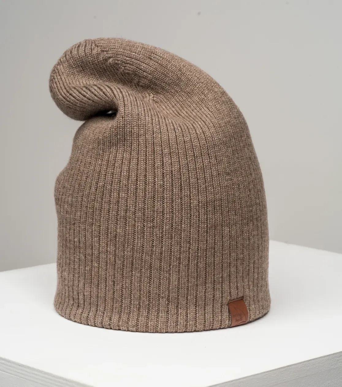 Gorro grueso de invierno de lana merino, doblado, largo, básico 3 en 1, producción polaca, Berryboat