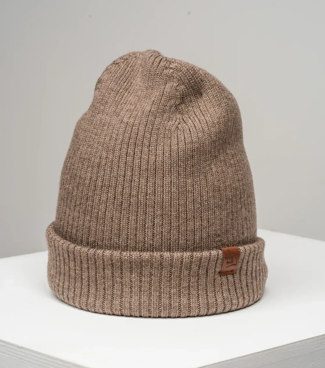 Gorro grueso de invierno de lana merino, doblado, largo, básico 3 en 1, producción polaca, Berryboat