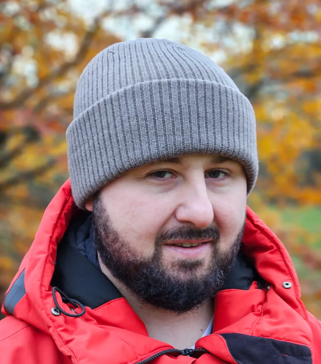 Dicke Wintermütze aus Merinowolle, umgeschlagen, lang, Basic 3in1, Polnische Produktion, Berryboat, Grau
