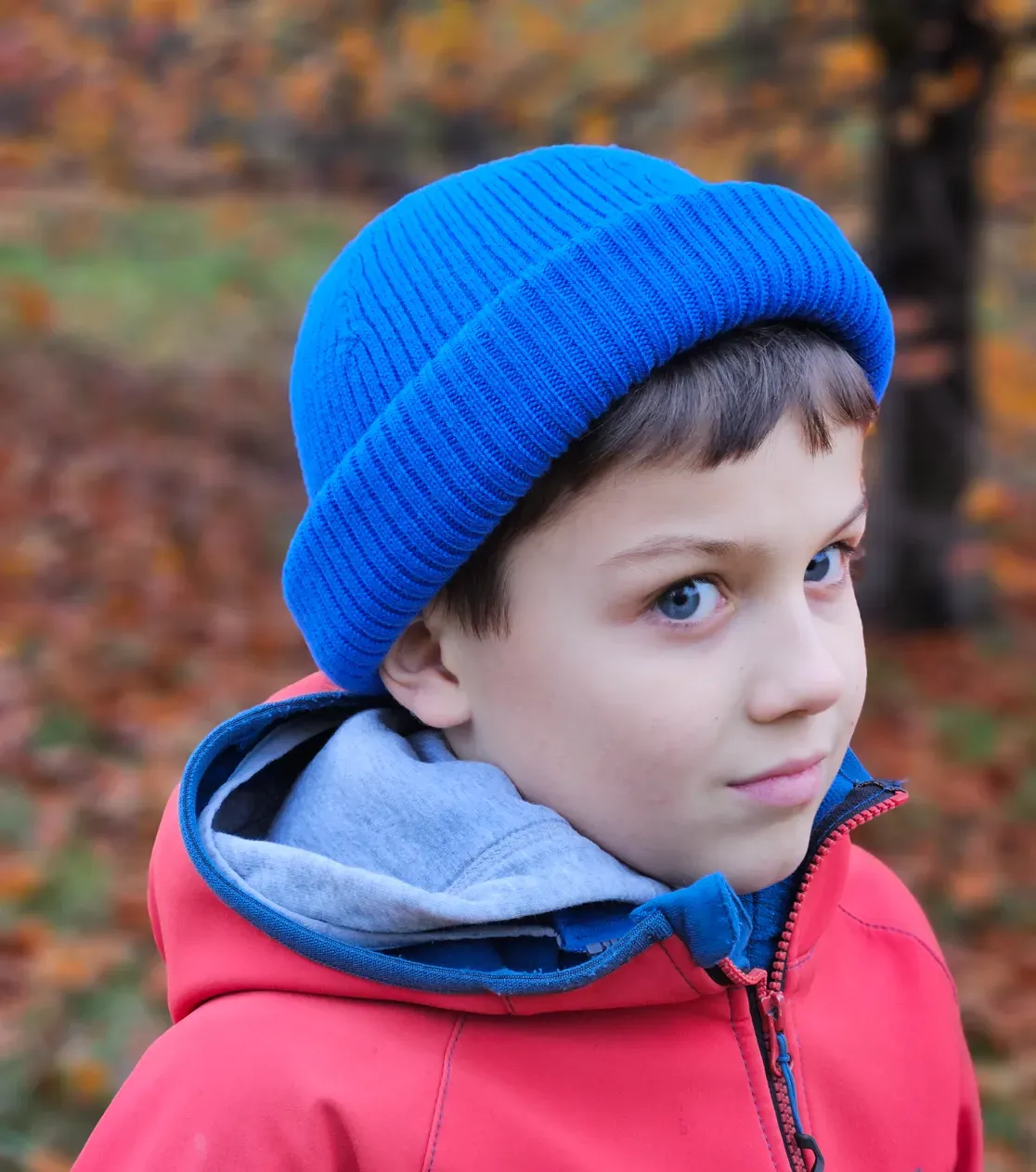 Gorro grueso de invierno de lana merino, doblado, largo, básico 3 en 1, producción polaca, Berryboat