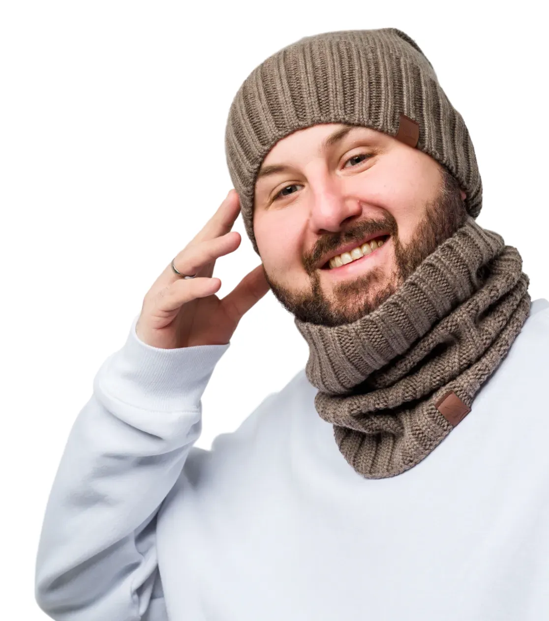 Men's Thick Winter Merino Beanie - Long with Fold 2-in-1 Wool Beanie Polish Production Berryboat