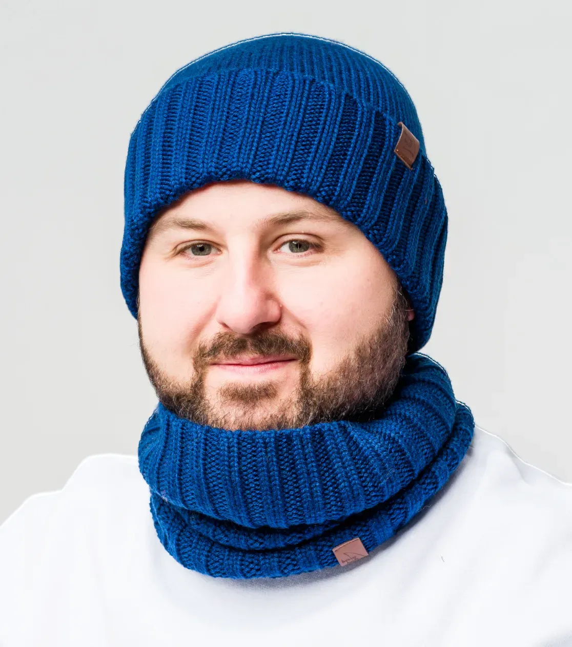 Gorro grueso de invierno para hombre de merino con doblez - largo 2 en 1 de lana, producción polaca Berryboat
