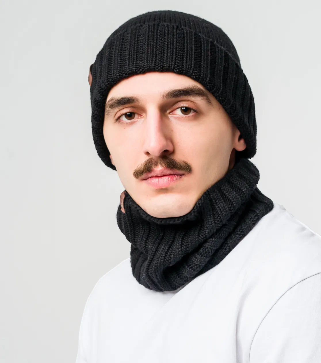 Herren dicke Wintermütze Merino Beanie lang mit Umschlag 2-in-1 Wollmütze aus polnischer Herstellung Berryboat