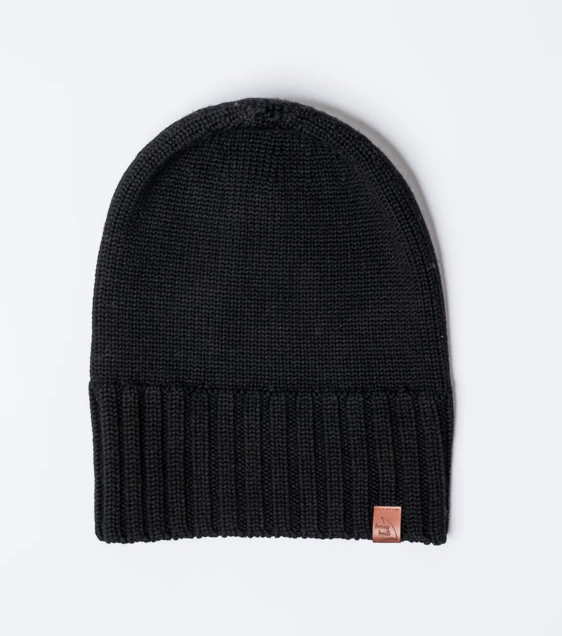 Gorro grueso de invierno para hombre de merino con doblez - largo 2 en 1 de lana, producción polaca Berryboat