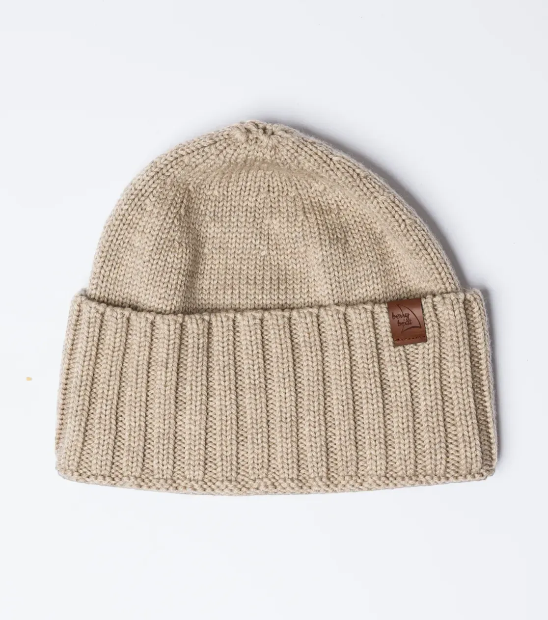 Classico e funzionale berretto invernale da uomo in lana merino spessa - lungo con risvolto 2 in 1, made in Poland