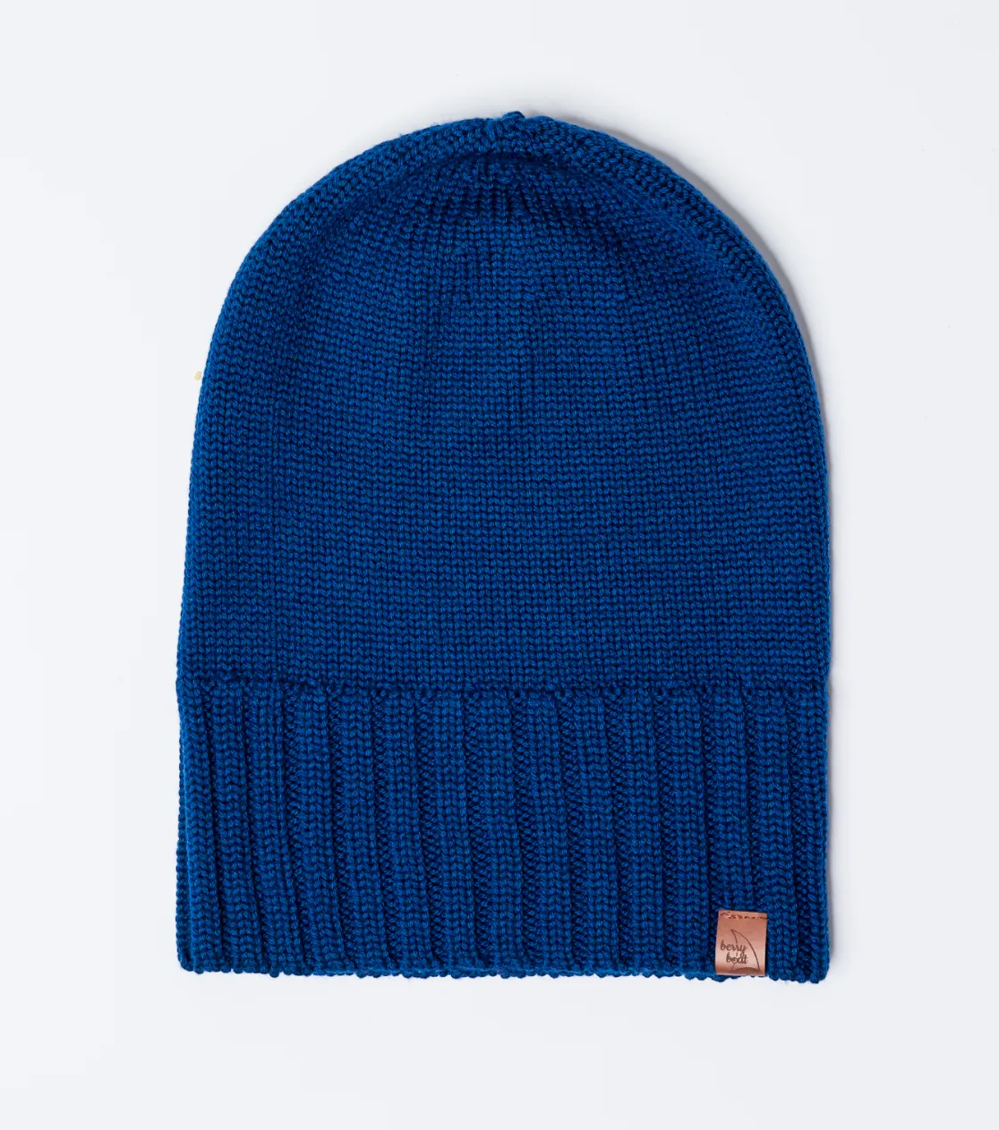 Gorro grueso de invierno para hombre de merino con doblez - largo 2 en 1 de lana, producción polaca Berryboat